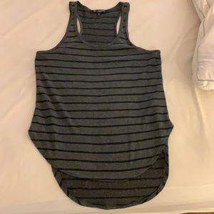 High low striped tank